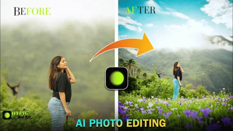 Home 8 Hypic Mod APK AI Photo Editing Before and After Example