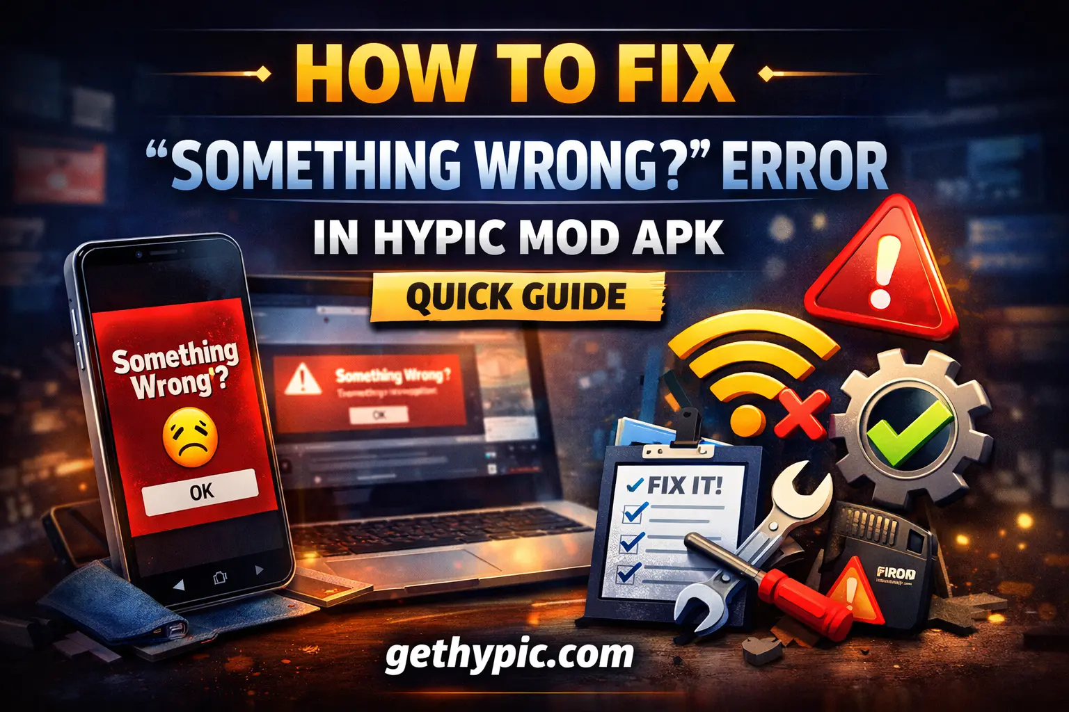 Fix Hypic Mod APK “Something Wrong” error on smartphone - step-by-step guide