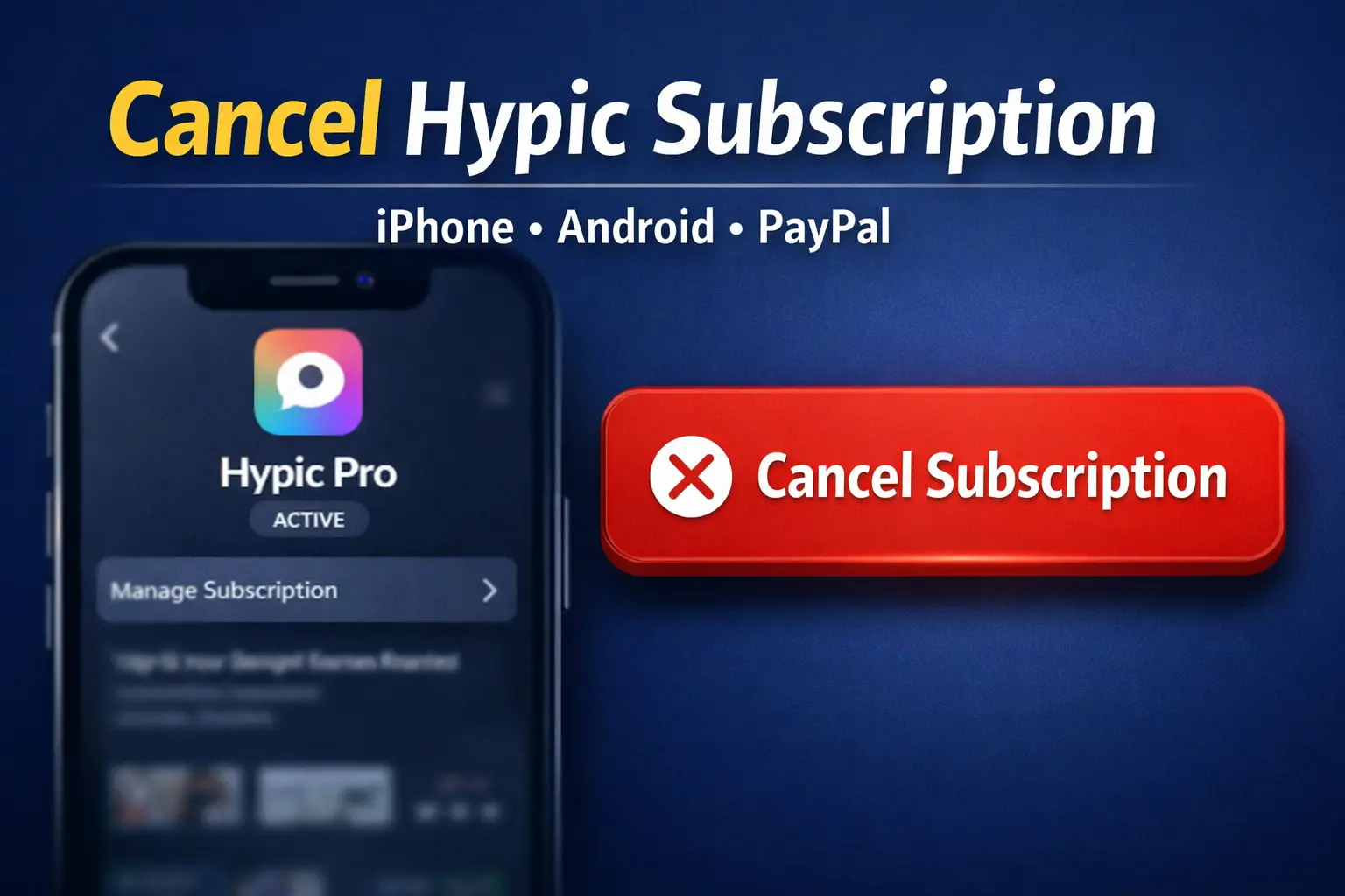 How to cancel Hypic subscription on iPhone Android and PayPal step by step guide