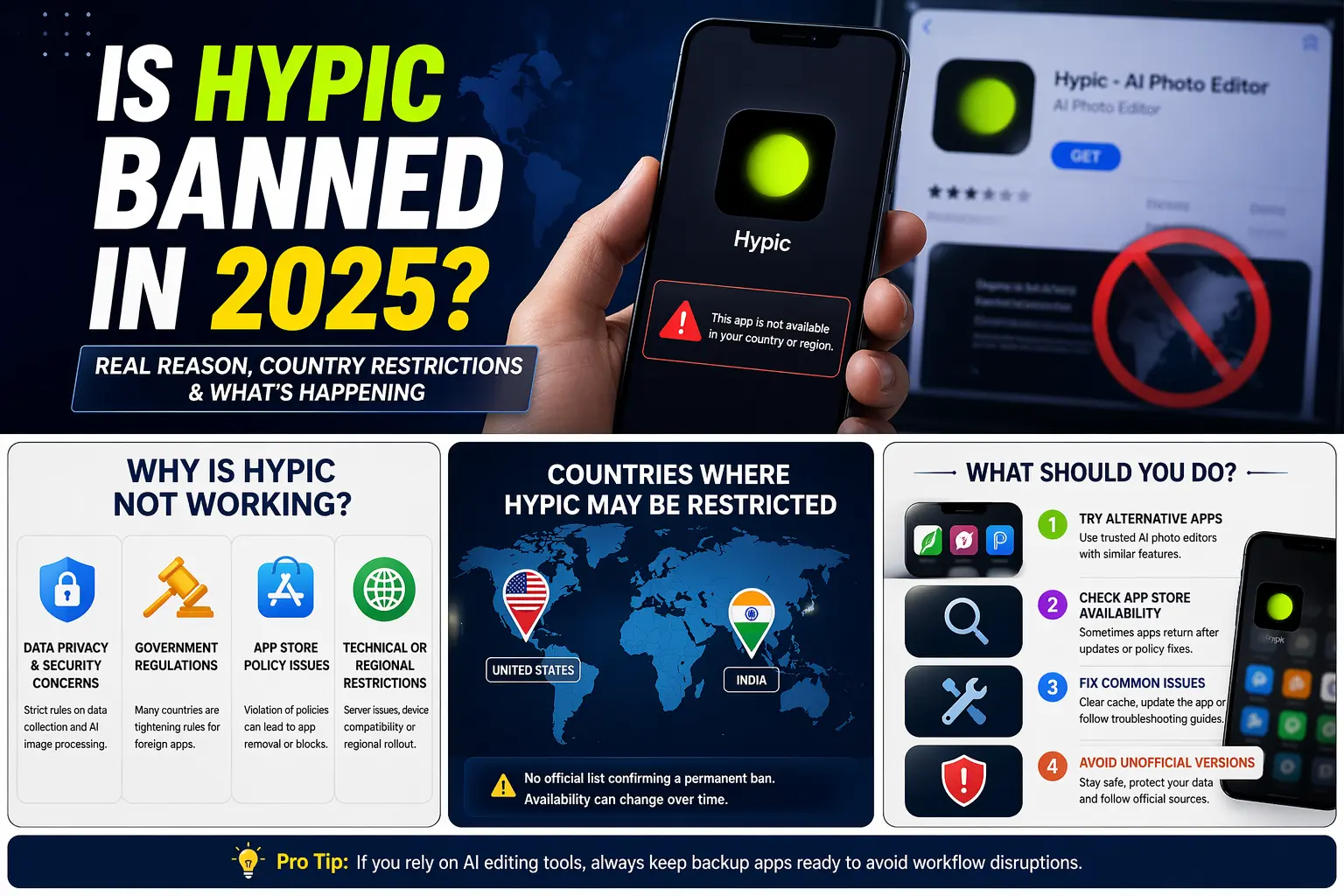 Is Hypic banned in 2025 showing app not available error and country restrictions