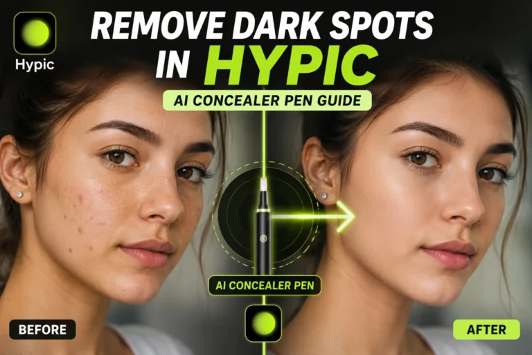 Remove dark spots in Hypic using AI Concealer Pen